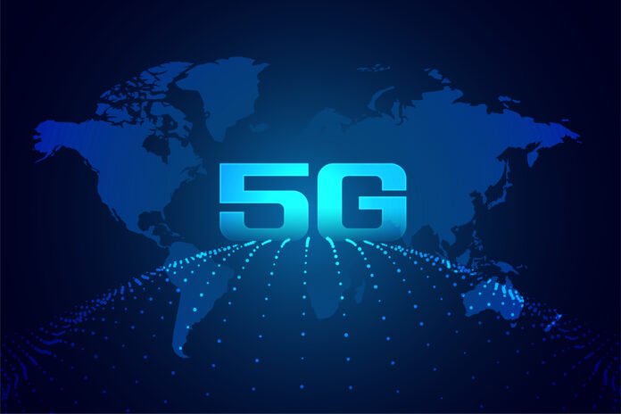 global 5g technology digital network background